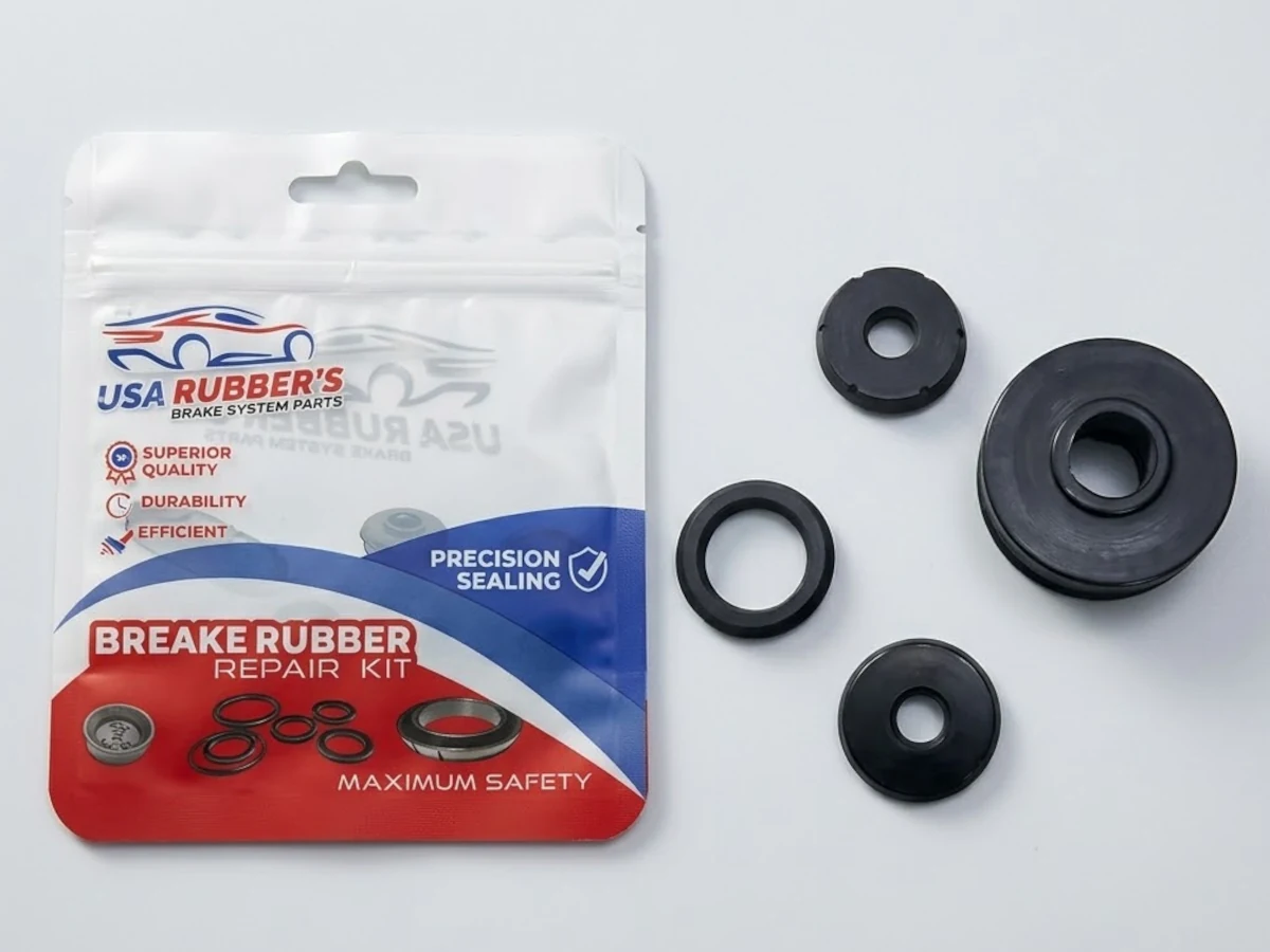 Empaque de kit para bomba de freno junto a sus componentes.